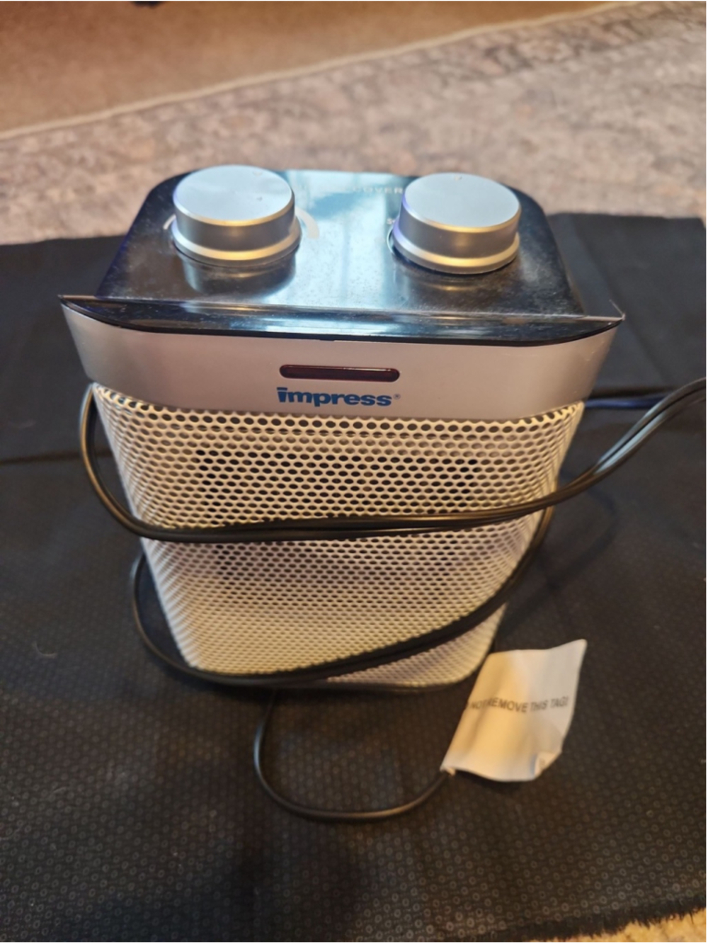 Impress IM-751B 1500W Electric Ceramic Space Heater Fan White Silver